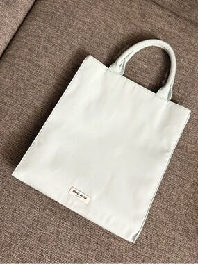 Miu Miu Beauty Medium Tote Bag Sky Blue New Authentic